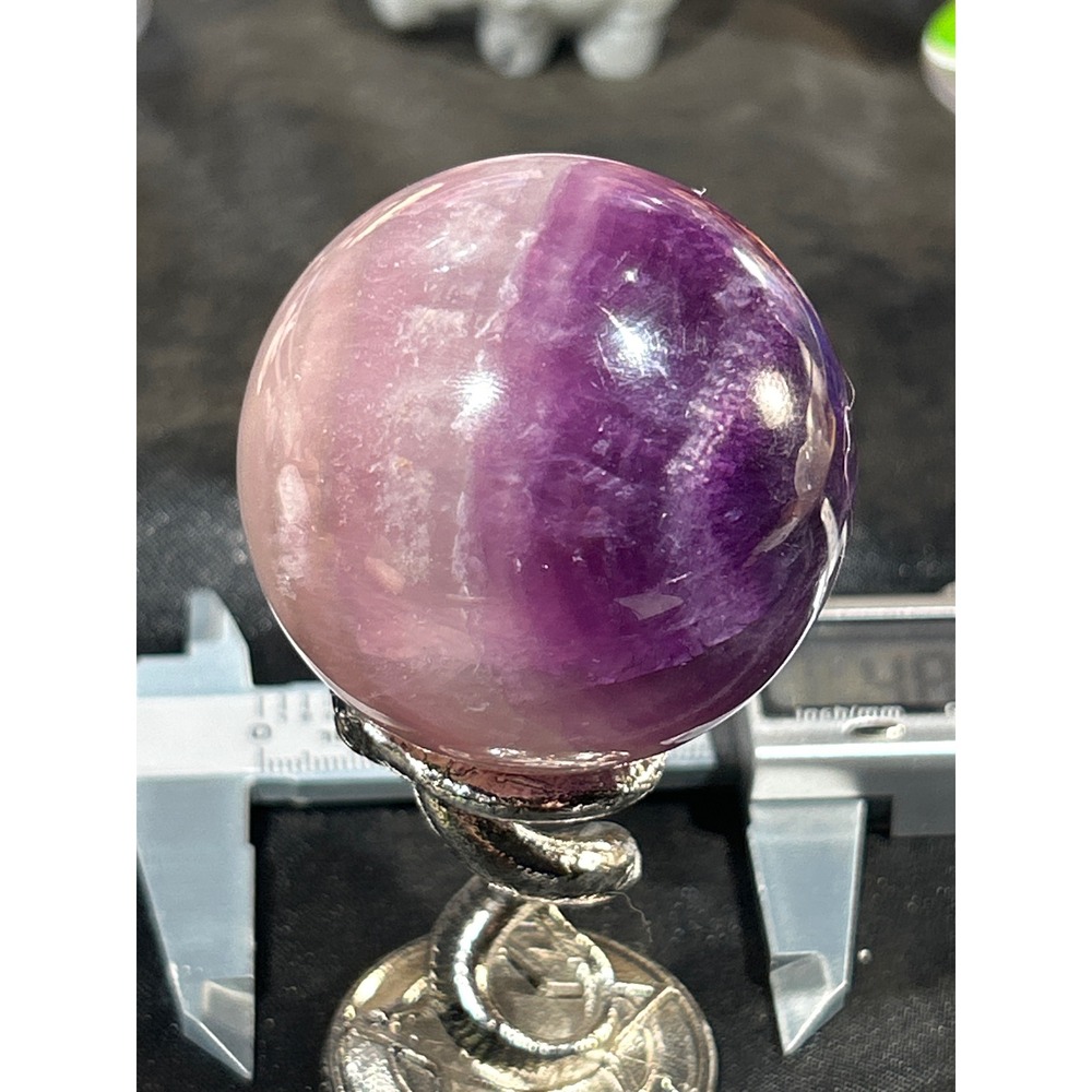 Polished Purple Fluorite Crystal Sphere 48mm Natural Gemstone Orb #64